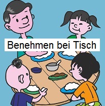 Benehmen - Comic Familie am Tisch